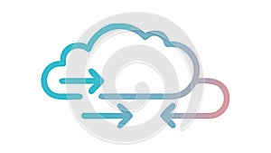 Cloud Sync & Refresh Icon, Continuous Data Flow Vector, vector design Generative AI