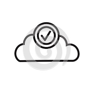 Cloud sync verified icon, security sign