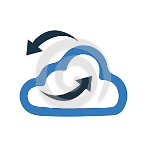 Cloud synchronization icon, vector graphics