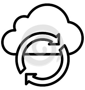 Cloud Synchronization Isolated Vector Icon that can easily modify or edit.