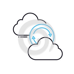 cloud synchronize line icon, outline symbol, vector illustration, concept sign