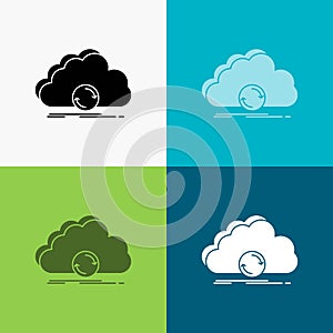 cloud, syncing, sync, data, synchronization Icon Over Various Background. glyph style design, designed for web and app. Eps 10