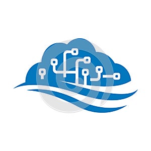 Cloud System Logo Vector Graphic Design