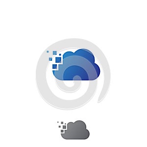 Cloud tech icon in modern style for web, graphic and mobile design