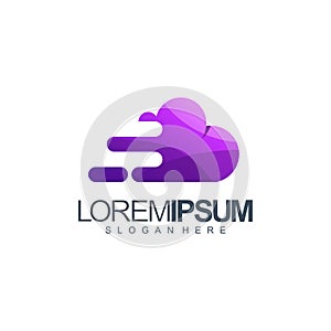 Cloud tech logo design vector illustration