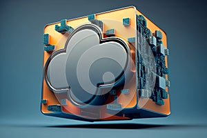 cloud technologies for backup and data storage. Concept illustration of computer systems. Generative AI