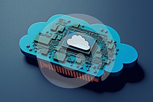 cloud technologies for backup and data storage. Concept illustration of computer systems. Generative AI