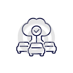 cloud technologies for cars icon in line design