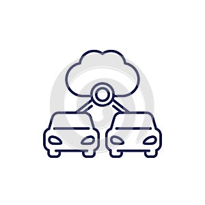 cloud technologies for cars line icon