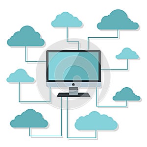 Cloud technologies illustration for business design