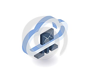 Cloud technologies isometric icon. Vector 3D illustration for web design