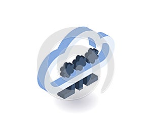 Cloud technologies isometric icon. Vector 3D illustration for web design