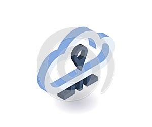 Cloud technologies isometric icon. Vector 3D illustration for web design