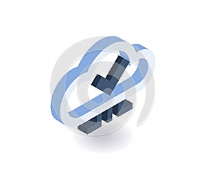 Cloud technologies isometric icon. Vector 3D illustration for web design