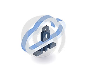 Cloud technologies isometric icon. Vector 3D illustration for web design