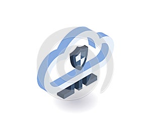 Cloud technologies isometric icon. Vector 3D illustration for web design