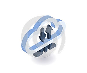 Cloud technologies isometric icon. Vector 3D illustration for web design