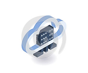 Cloud technologies isometric icon. Vector 3D illustration for web design