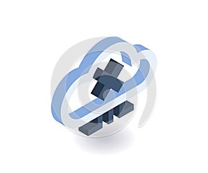 Cloud technologies isometric icon. Vector 3D illustration for web design