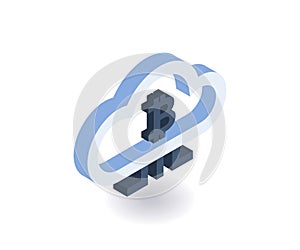 Cloud technologies isometric icon. Vector 3D illustration for web design