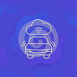 cloud technologies for transport line vector icon