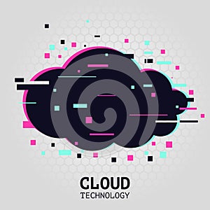 Cloud technology background. Streaming service illustration. Communication technology vector concept. Internet data