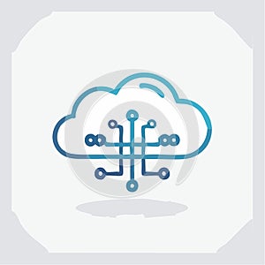 Cloud Technology Circuit Board Icon