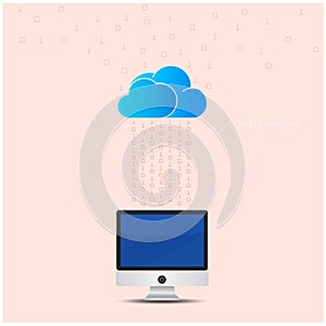 cloud technology computing background concept. Data storage network sever internet technology.