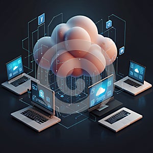 Cloud technology computing concept