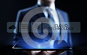 Cloud technology computing networking data storage internet concept.