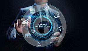 Cloud technology computing networking data storage internet concept.