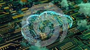 The Cloud Technology Concept.AI generated image photo