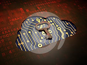 Cloud technology concept: Cloud With Key on