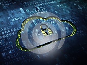 Cloud technology concept: Cloud With Padlock on
