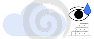 Cloud Technology Concept With Eye Icon and Puzzle Visualization