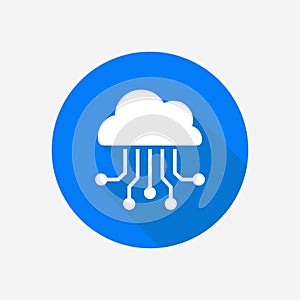 Cloud technology concept flat vector icon. Cloud connections icon.