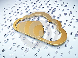 Cloud technology concept: Golden Cloud on digital