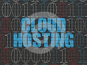 Cloud technology concept: Cloud Hosting on wall background