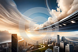 Cloud Technology Concept, Illustration. Generative AI