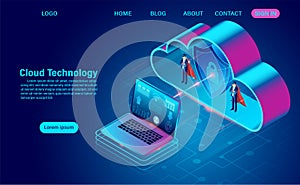 Cloud technology concept. online computing technology