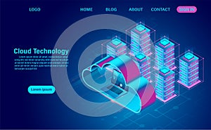 Cloud technology concept. online computing technology