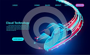 Cloud technology concept. online computing technology