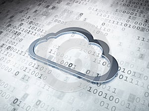 Cloud technology concept: Silver Cloud on digital