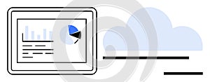 Cloud Computing and Data Analytics Concept with Tablet Graphs and Cloud Icon