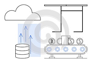 Cloud Computing, Data Storage, Automation, and Cryptocurrency Concepts in Modern Technology