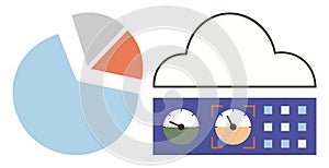 Cloud Technology and Data Visualization with Pie Chart and Dashboard Gauges