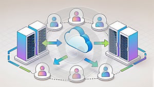 Cloud data exchange among connected users and servers