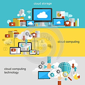 Cloud technology flat design