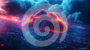 Cloud Technology in a Futuristic Digital Space Generative AI