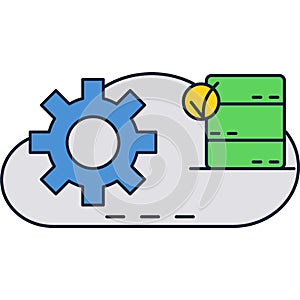 Cloud technology icon data storage manage vector